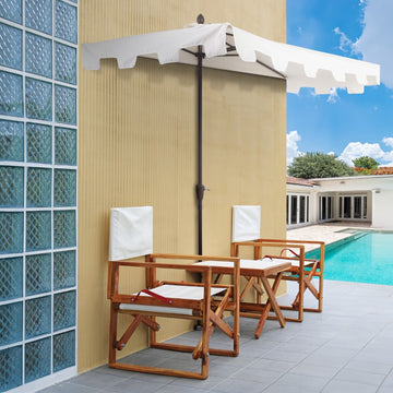 Sidney 9 ft. Classic MidCentury Rectangular Half Market Patio Umbrella